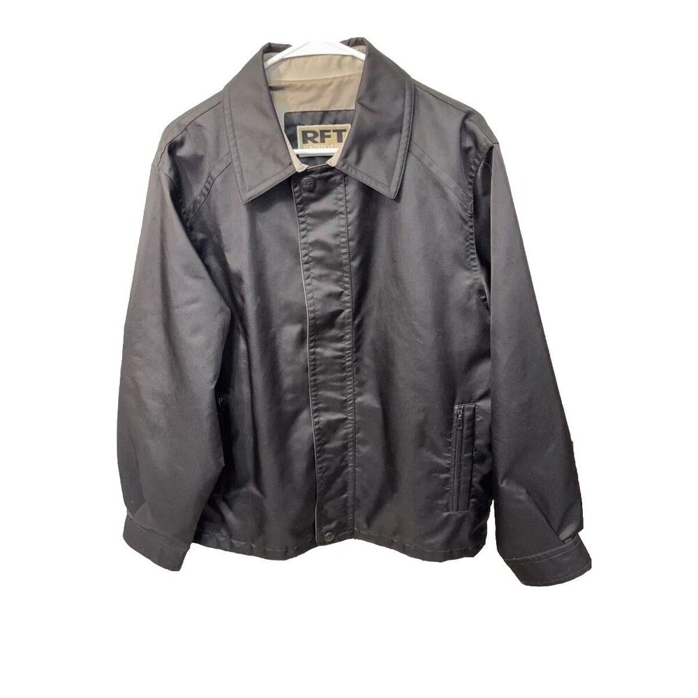 RFT Rainforest Men Black Full Zip Lightweight Jacket M Long Sleeve Toggle Adjust